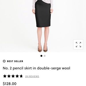 No. 2 Jcrew pencil skirt double surge wool black